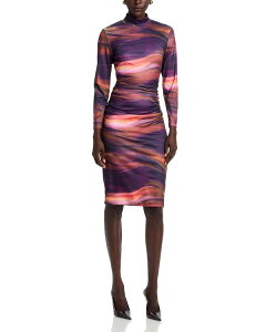 �G���A�X�^�[�Y ���f�B�[�X �g�b�v�X �����s�[�X ���b�N�l�b�N �W���[�W�[ Area Stars Mock Neck Jersey Dress Abstract Stripe �X�g���C�v