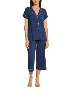 �G�o�[�W�F�C ���f�B�[�X �A���_�[�E�F�A �i�C�g�E�F�A Eberjey Gisele Short Sleeve Cropajama Set Navy/Ivory �A�C�{���[