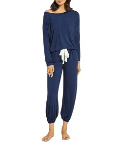 �G�o�[�W�F�C ���f�B�[�X �A���_�[�E�F�A �i�C�g�E�F�A Eberjey Gisele Slouchy Pajama Set Navy/Ivory �A�C�{���[