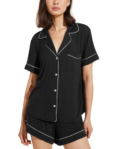 �G�o�[�W�F�C ���f�B�[�X �{�g���X �n�[�t�p���c�E�V���[�c �V���[�g�p���c Eberjey Gisele Relaxed Short Sleeve Top & Shorts Black/Sorbet �u���b�N