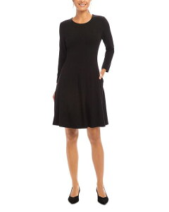 �J�����P�[�� ���f�B�[�X �g�b�v�X �����s�[�X �W���[�W�[ Karen Kane Three Quarter Sleeve Jersey Dress Black �u���b�N