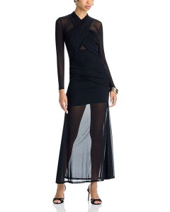 �o�[�h�b�g ���f�B�[�X �g�b�v�X �����s�[�X ���b�V�� �}�L�V Bardot Marice Mesh Maxi Dress Black �u���b�N