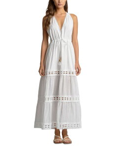 �G���� ���f�B�[�X �g�b�v�X �����s�[�X �m�[�X���[�u �}�L�V Elan Sleeveless Maxi Swim Cover Up Dress White �z���C�g