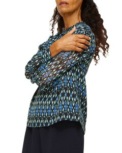 �z�C�b�X���Y ���f�B�[�X �g�b�v�X �V���c �v�����g �u���E�X Whistles Diamond Ikat Print Blouse Blue Multi �u���[