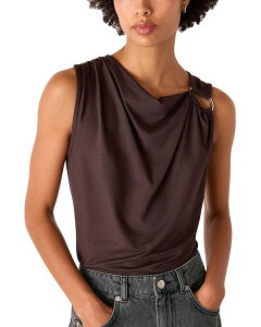 �z�C�b�X���Y ���f�B�[�X �g�b�v�X �V���c �m�[�X���[�u Whistles Ring Detail Sleeveless Top Brown �u���E��