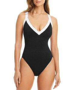 �u���[���b�h�r�[�e�B ���f�B�[�X ���� �㉺�Z�b�g Bleu Rod Beattie Plunge Neck Cross Back One Piece Swimsuit Black �u���b�N