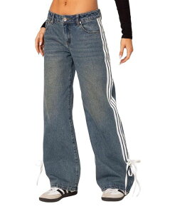 �A�f�B�N�e�b�h ���f�B�[�X �{�g���X �f�j���p���c ���[���C�Y �W�[���Y Edikted Washed Low Rise Ribbon Jeans Blue Washed �u���[