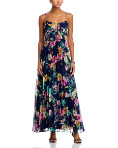 �A�N�A ���f�B�[�X �g�b�v�X �����s�[�X �}�L�V AQUA Watercolor Guest of Maxi Dress - Exclusive Navy Multi �l�C�r�[