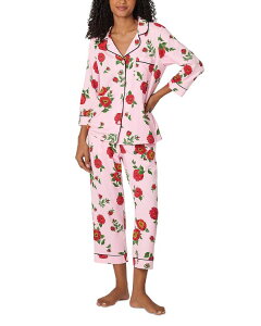 �x�b�h�w�b�h�p�W���} ���f�B�[�X �A�E�^�[ �p�[�J�[�E�X�E�F�b�g �N���b�v�h BedHead Pajamas Falling Blooms Three Quarter Sleeve Cropped Pajama Set Falling Blooms