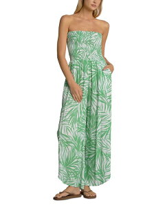�G���� ���f�B�[�X �g�b�v�X �W�����v�X�[�c �v�����g Elan Printed Split Leg Swim Cover Up Jumpsuit Green Bali �O���[��