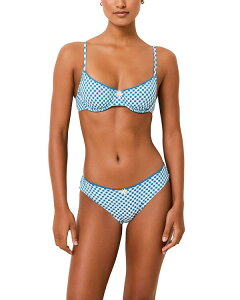 �\���b�h �A���h �X�g���C�v ���f�B�[�X ���� �{�g���X�̂� Solid & Striped The Daphne Bikini Bottom Cosmic Blue Gingham �u���[