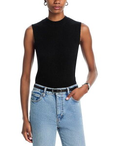 �A�N�A ���f�B�[�X �A�E�^�[ �j�b�g�E�Z�[�^�[ �N���[�l�b�N �x�X�g AQUA 100% Cashmere Crewneck Sweater Vest - Exclusive Black �u���b�N