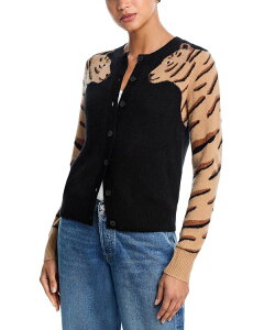 �A�N�A ���f�B�[�X �A�E�^�[ �J�[�f�B�K�� AQUA 100% Cashmere Animal Cardigan - Exclusive Black �u���b�N