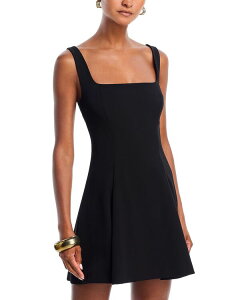 �t�����`�R�l�N�V���� ���f�B�[�X �g�b�v�X �����s�[�X �~�j FRENCH CONNECTION Square Neck Inverted Pleat Mini Dress Black �u���b�N