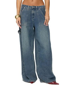 �A�f�B�N�e�b�h ���f�B�[�X �{�g���X �f�j���p���c ���[���C�Y �W�[���Y Edikted Jaycee Low Rise Baggy Carpenter Jeans Washed Blue-Washed �u���[
