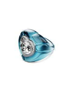�X�����t�X�L�[ �����Y �A�N�Z�T���[ �����O Swarovski Dulcis Multicolor Crystal Heart Statement Ring Blue �u���[