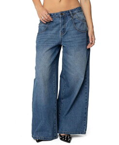 �A�f�B�N�e�b�h ���f�B�[�X �{�g���X �f�j���p���c ���[���C�Y �W�[���Y Edikted Jayden Low Rise Jeans Medium Rinse Wash Blue �u���[