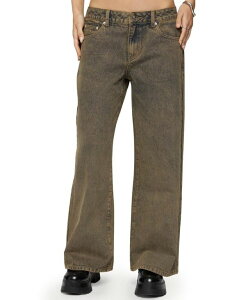 �A�f�B�N�e�b�h ���f�B�[�X �{�g���X �f�j���p���c ���[���C�Y �v�` �W�[���Y Edikted Petite Zahra Mud Wash Low Rise Colored Wash Jeans Brown-Washed �u���E��