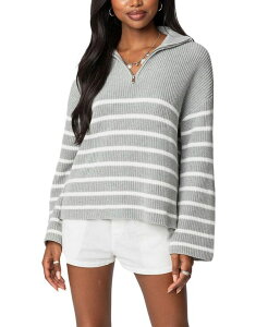 �A�f�B�N�e�b�h ���f�B�[�X �A�E�^�[ �j�b�g�E�Z�[�^�[ �n�[�t�W�b�v Edikted Oversized Quarter Zip Sweater Gray Melange �O���[