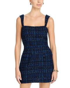 �A�N�A ���f�B�[�X �g�b�v�X �����s�[�X �~�j �g�[�� �c�C�[�h AQUA Metallic Tweed Mini Dress - Exclusive Navy/Gold �l�C�r�[