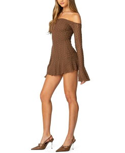 �A�f�B�N�e�b�h ���f�B�[�X �g�b�v�X �����s�[�X �~�j Edikted Mya Off Shoulder Textured Mini Dress Brown �u���E��