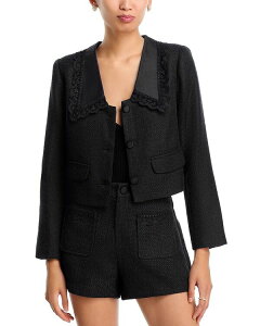 �A�N�A ���f�B�[�X �A�E�^�[ �W���P�b�g�E�u���]�� �c�C�[�h AQUA Woven Collar Tweed Jacket - Exclusive Navy �l�C�r�[