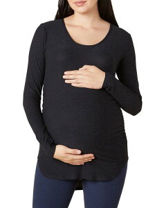 �r�����h���K ���f�B�[�X �g�b�v�X �V���c �N���[�l�b�N �}�^�j�e�B Beyond Yoga Maternity Classicrewneck Top Darkest Night