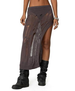 �A�f�B�N�e�b�h ���f�B�[�X �{�g���X�J�[�g �j�b�g �}�L�V Edikted Jaynie Distressed Knit Maxi Skirt Brown �u���E��