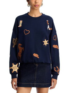 �A�N�A ���f�B�[�X �A�E�^�[ �p�[�J�[�E�X�E�F�b�g �V���c AQUA Western Sweatshirt - Exclusive Navy �l�C�r�[