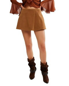 �t���[�s�[�v�� ���f�B�[�X �{�g���X�J�[�g �X�G�[�h Free People Paradise Found Faux Suede Skirt Caramel Ca