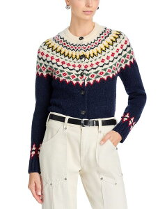 �A�N�A ���f�B�[�X �A�E�^�[ �J�[�f�B�K�� AQUA Fair Isle Cardigan - Exclusive Navy Multi �l�C�r�[