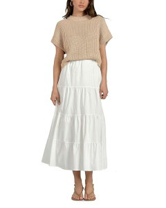 �G���� ���f�B�[�X �g�b�v�X �����s�[�X �~�f�B �Z�[�^�[ Elan Mixed Media Sweater Midi Dress White Beige �z���C�g