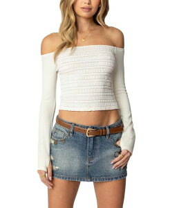 �A�f�B�N�e�b�h ���f�B�[�X �g�b�v�X �V���c Edikted Aurelie Off Shoulder Top Cream �N���[��