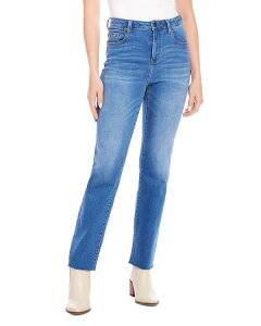 �J�����P�[�� ���f�B�[�X �{�g���X �f�j���p���c �W�[���Y Karen Kane High Rise Raw Hem Straight Jeans in Denim �f�j��