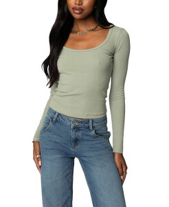 �A�f�B�N�e�b�h ���f�B�[�X �g�b�v�X �V���c Edikted Makenna Scoop Neck Top Green �O���[��