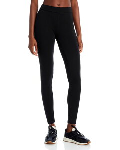 �q���[ ���f�B�[�X �{�g���X ���M���X �R�b�g�� �n�C�E�G�X�g HUE High-Waisted Blackout Cotton-Blend Leggings Black �u���b�N