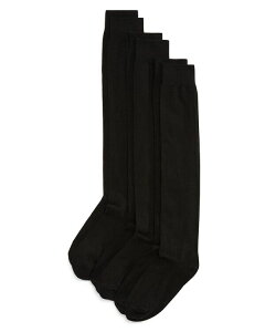 �q���[ ���f�B�[�X �A���_�[�E�F�A �C�� �j�b�g HUE Flat Knit Knee Sockset of 3 Black Pack �u���b�N