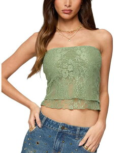�A�f�B�N�e�b�h ���f�B�[�X �g�b�v�X �V���c ���[�X Edikted Liri Layered Lace Tube Top Olive �I���[�u