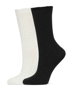 �q���[ ���f�B�[�X �A���_�[�E�F�A �C�� HUE Lattice Crew Socks Pack of 2 Ivory �A�C�{���[