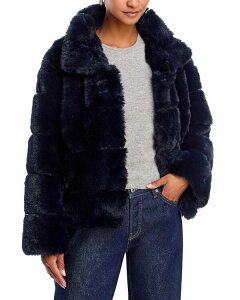 �A�N�A ���f�B�[�X �A�E�^�[ �W���P�b�g�E�u���]�� AQUA Faux Fur Jacket - Exclusive Navy �l�C�r�[