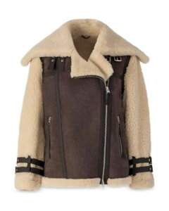 �}�b�J�[�W�� ���f�B�[�X �A�E�^�[ �W���P�b�g�E�u���]�� Mackage Rhoslyn Shearling Moto Jacket Coffee Natural �R�[�q�[