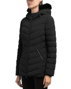 ���[�X�i�b�N�� ���f�B�[�X �A�E�^�[ �W���P�b�g�E�u���]�� �_�E�� Moose Knuckles Roselawn Shearling Trim Down Jacket Black �u���b�N