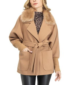 �S���X�L ���f�B�[�X �A�E�^�[ �W���P�b�g�E�u���]�� Gorski Fabric Jacket with Detachable Shearling Lamb Collar Camel �L������