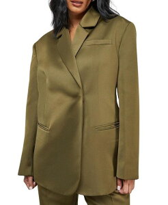 �E�G�A�n�E�X ���f�B�[�X �A�E�^�[ �W���P�b�g�E�u���]�� �T�e�� �u���U�[ Warehouse Premium Satin Oversized Blazer Olive �I���[�u