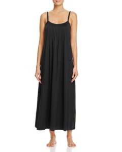 �n���� ���f�B�[�X �A���_�[�E�F�A �i�C�g�E�F�A �v���[�c Hanro Juliet Pleated Long Spaghetti Gown Black �u���b�N