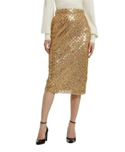 �}�b�N�_�K�� ���f�B�[�X �{�g���X�J�[�g ���b�V�� �~�f�B Mac Duggal Embellished Mesh Fitted Midi Pencil Skirt Antique Gold �S�[���h