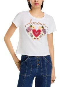 �T���N �Z�v�g ���f�B�[�X �g�b�v�X T�V���c Cinq Sept Western Amour Tee White �z���C�g
