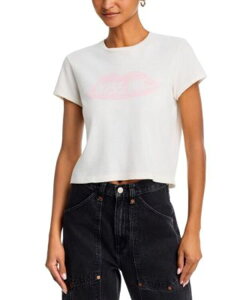 ���_�� ���f�B�[�X �g�b�v�X T�V���c �O���t�B�b�N RE/DONE Kiss Me 50s Graphic Boxy Tee Vintage White �z���C�g
