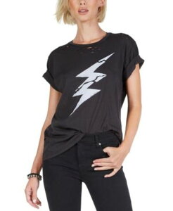 ���[�������V ���f�B�[�X �g�b�v�X T�V���c LAUREN MOSHI Wolf Cracked Lightning Boltee Onyx