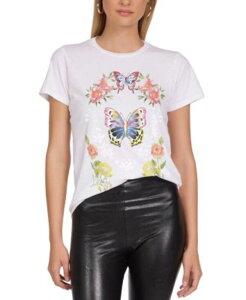 ���[�������V ���f�B�[�X �g�b�v�X T�V���c LAUREN MOSHI Croft Butterfly Love Tee White �z���C�g